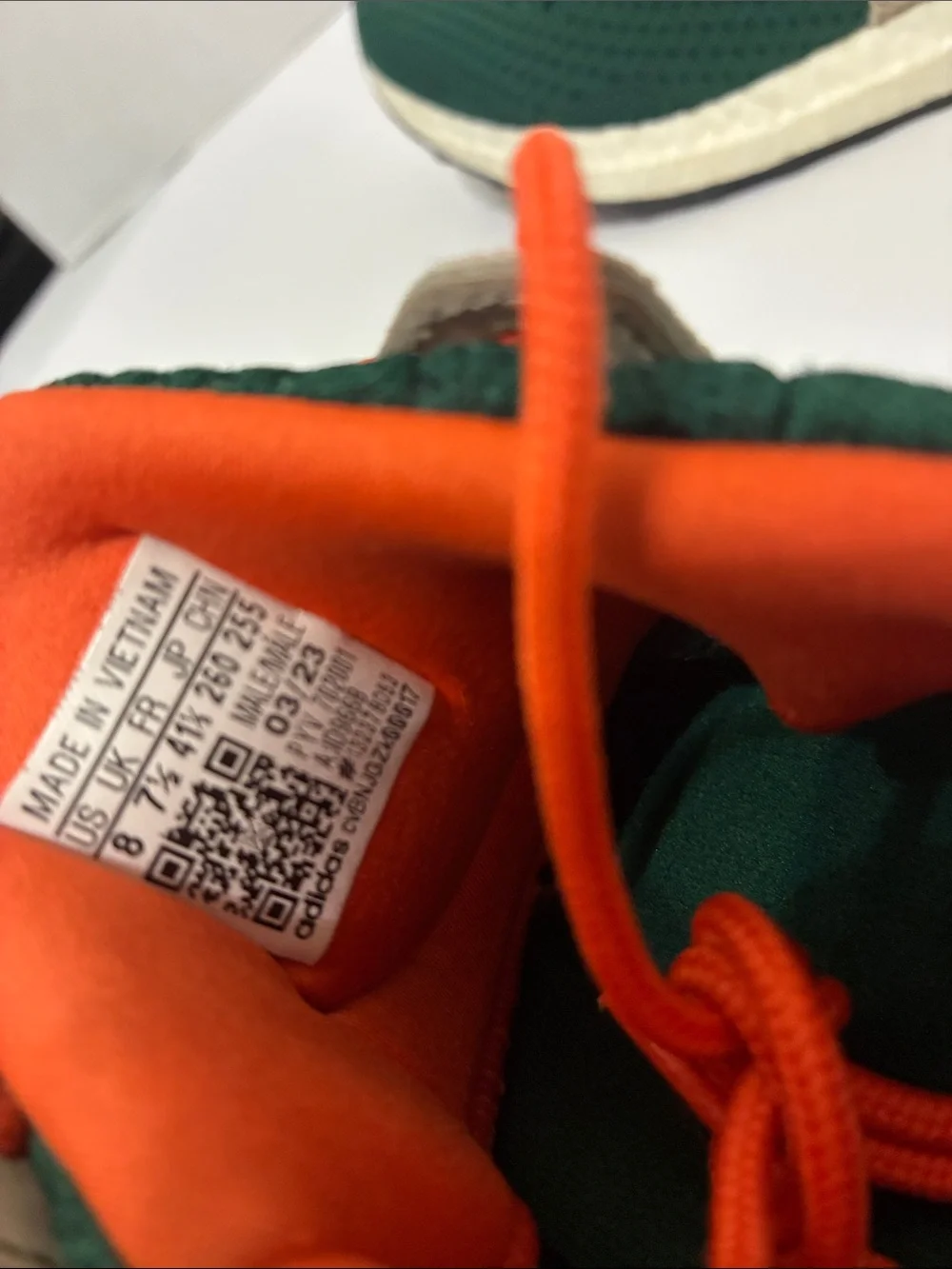 adidas Men's Green Knit Runners with Orange Laces